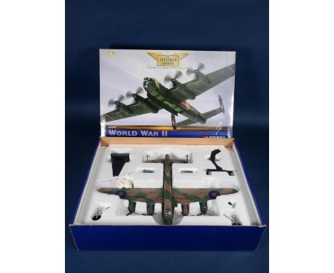 A boxed Corgi Aviation Archive 1:72 scale Avro Lancaster with signatures of Flight Lieutenant Wally Macfarlane DFC, Flying Of