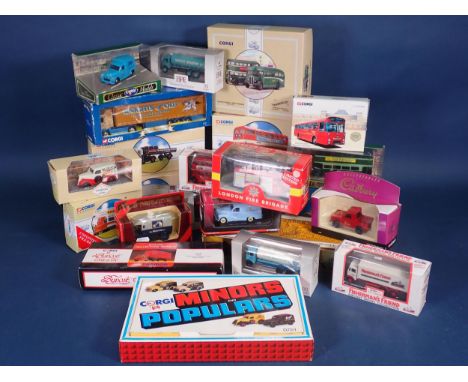 A box of boxed Corgi Classics Buses and Lorries and other diecast Vehicles 