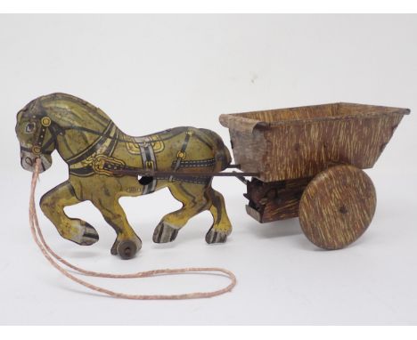 A Marx clockwork Horse and Cart 