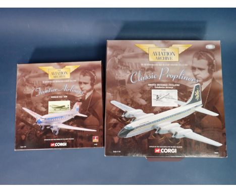 A boxed Corgi Aviation Archive Douglas DC3 and Bristol Britannia 314 