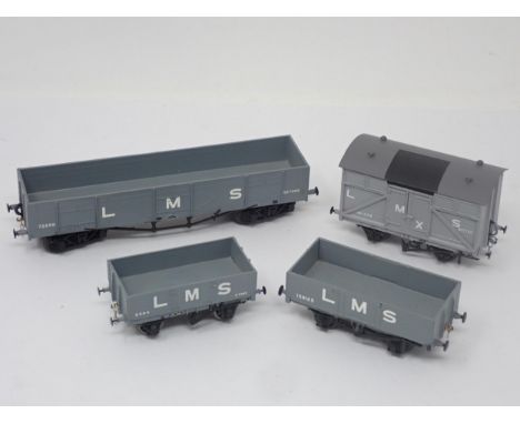 Four Lawrence Goddard 00 gauge scale L.M.S. Wagons 