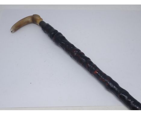 An antique horn handled thorn Sword Stick 3ft 1in L 