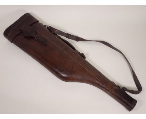 A leather Leg of Mutton Gun Case made by Army &amp; Navy, London 2ft 8 1/2in L 