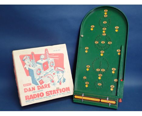 A boxed Merit Dan Dare Radio Station and a Bagatelle Board 