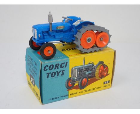 A boxed Corgi Toys No.54 Fordson 'Power Major' with roadless half tracks with packing 