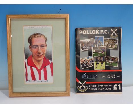 A framed Print in the design of a a Will's Cigarette Card depicting Sandy McNab (farther in law to ex Manchester United physi