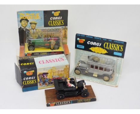 A boxed Corgi Classics 'World of Worcester' Bentley, a No.9041 1912 Rolls Royce and a No.901 1915 Ford 