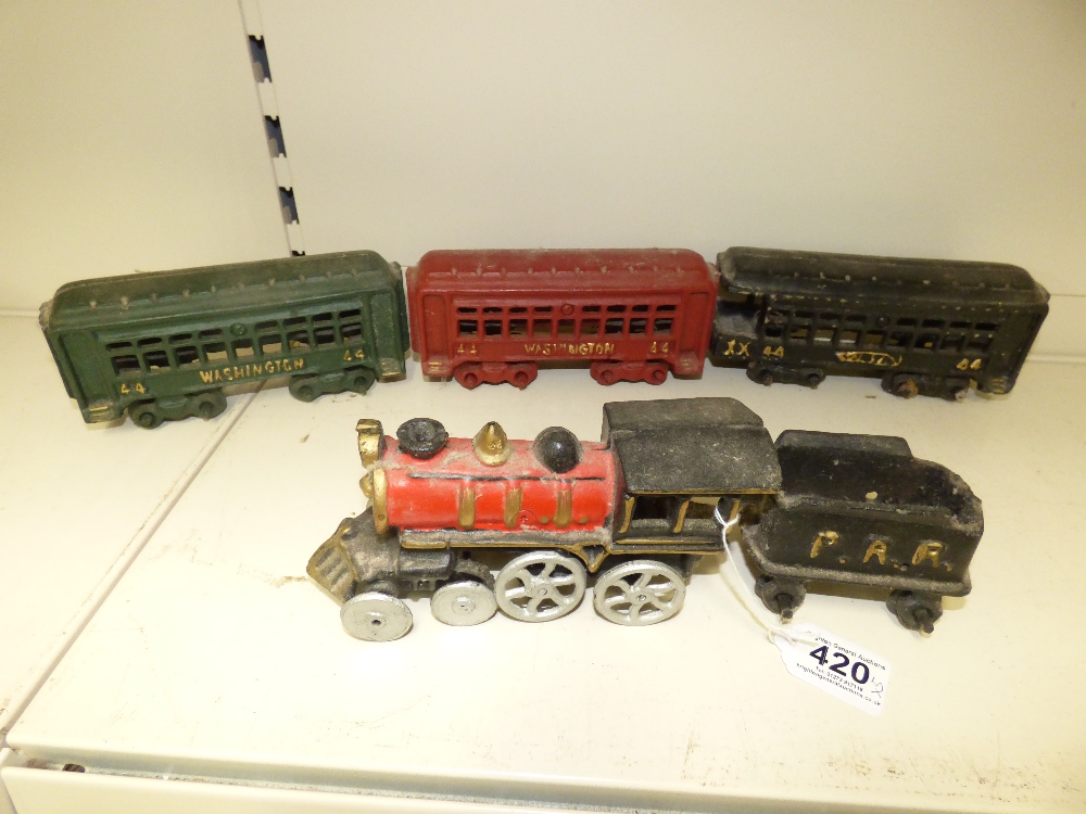 CAST IRON AMERICAN TRAIN SET