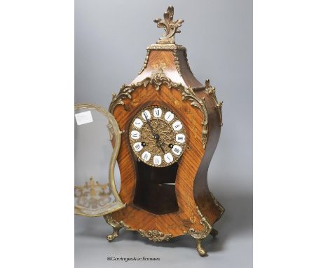   A Louis XV style gilt metal mounted inlaid kingwood eight day bracket clock, height 47cm