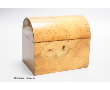   A Victorian dome top walnut tea caddy, height 15cm