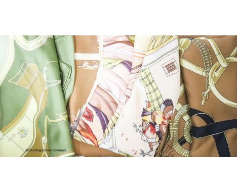   Four Hermes scarves
