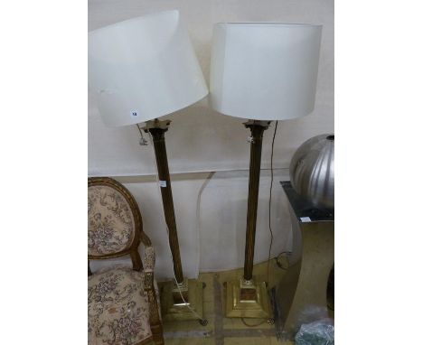   A pair of Corinthian column lamp standards, H.160cm