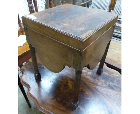   A George III mahogany commode, with shaped apron, on squared legs, W.38cm D.38cm H.49cm (altered)