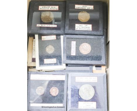   Roman Empire, A collection of 58 AE coins,To include Sestertius of Nero, Geta, Gordian I, II and III, Tiberius etc.
