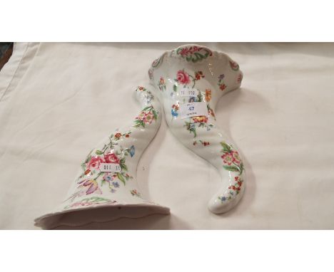 A pair of Royal Worcester wall pockets 