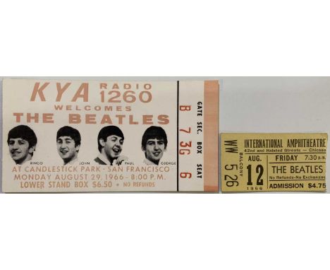 Beatles memorabilia: an original ticket stub for the Beatles final concert and Candlestick Park, San Francisco on August 29th