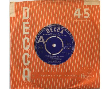 PAUL AND RITCHIE AND THE CRYING SHAMES - SEPTEMBER IN THE RAIN 7" (ORIGINAL UK DEMO - DECCA F. 12483). Back to enjoy more of 
