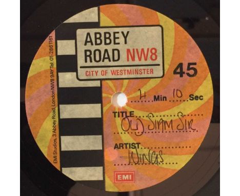 WINGS - OLD SIAM SIR 7" - ORIGINAL UK ABBEY ROAD ACETATE RECORDING. Another extremely seldom seen Paul McCartney/Wings record