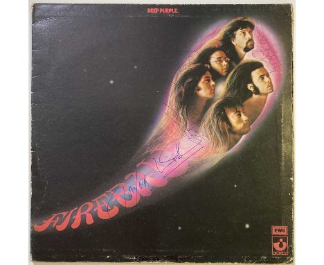 A copy of Deep Purple - Fireball (SHVL 793) signed to front of sleeve by Jon Lord, Ian Gillan, Roger Glover, Ian Paice and Ri