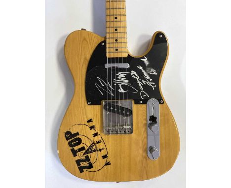 A Japanese made Fernandes guitar (serial 022222) issued c 1994 by ZZ Top management to promote 'Antenna' and bearing signatur