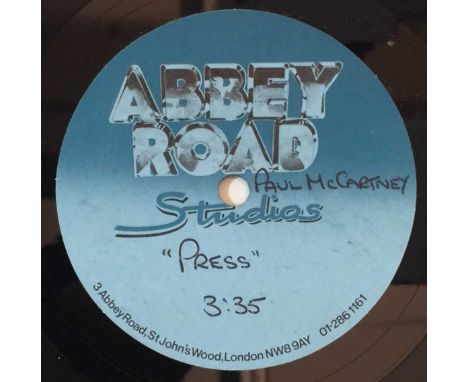 PAUL MCCARTNEY - PRESS 7" - ORIGINAL UK ABBEY ROAD ACETATE RECORDING. A fantastic Paul McCartney rarity with this original UK