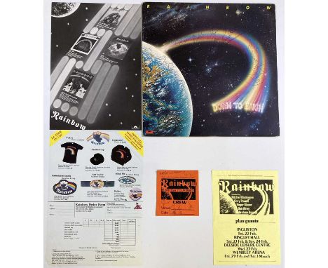A copy of Rainbow - Down to Earth (POLD 5023, clear vinyl) signed to front of sleeve by Cozy Powell, Roger Glover, Don Airey,