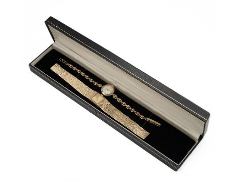 Bueche-Girod and Bentima 9ct gold watches. Bueche-Girod manual wind ladies cocktail watch, c1970s, 15mm 9ct gold case, gold t
