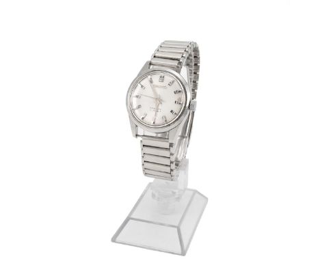 Vintage gents Seiko Sportmans Diashock manual wind wristwatch, October 1965. 17 jewels, stainless steel with brushed steel di