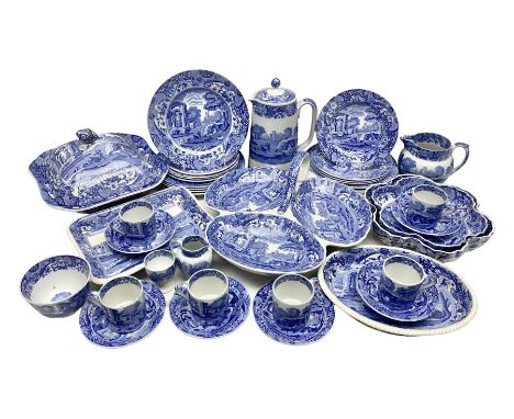 Copeland Spode Italian pattern tea and dinner wares, including hor d'oeuvres dish, tureen and cover, coffee pot, six coffee c