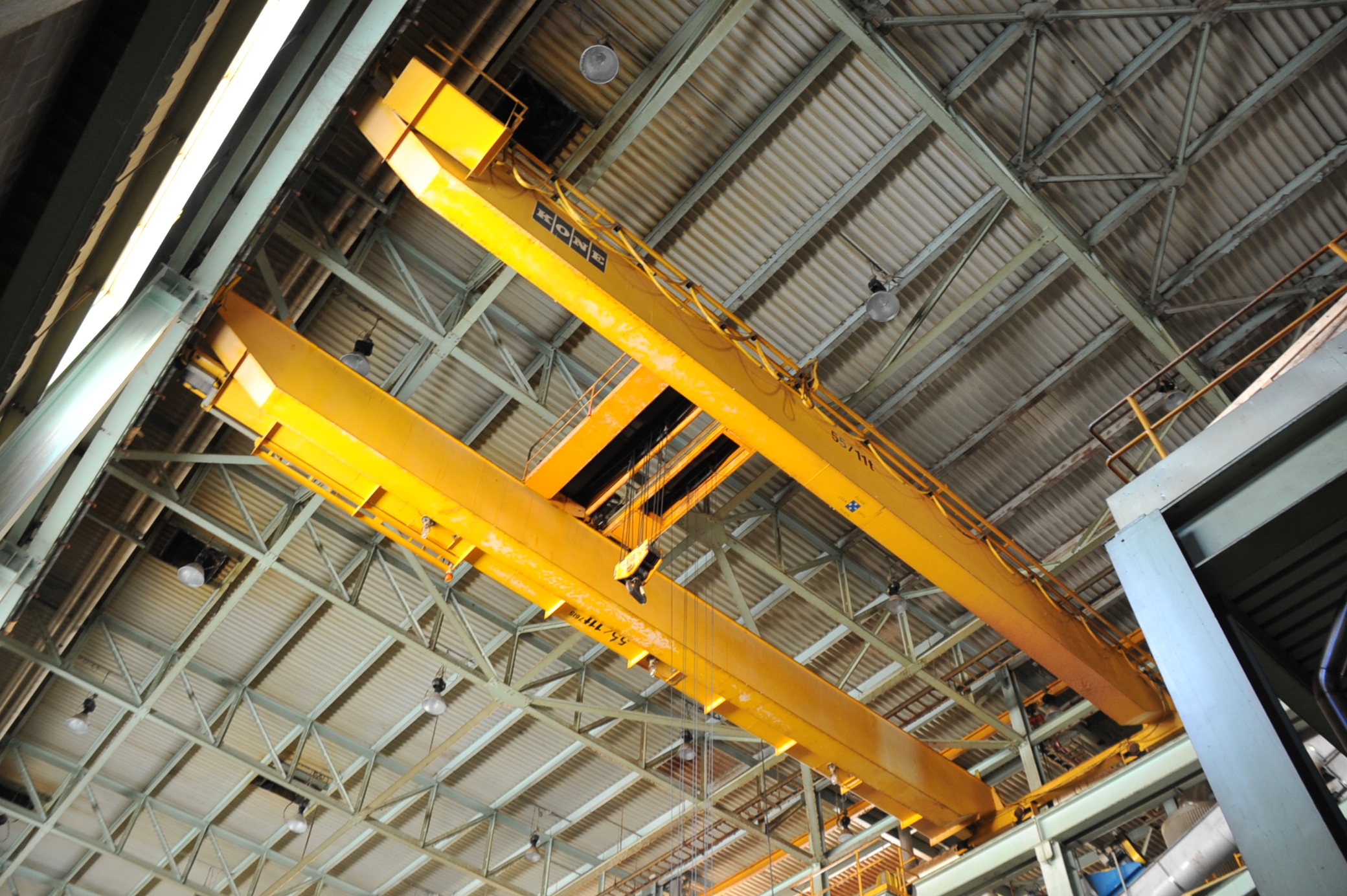 Kone 55 Ton Capacity Overhead Crane; 67' Span, Double Girder, Top