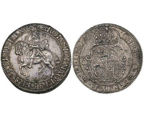 Charles I, York mint (1643-4), halfcrown, type 6, m.m. lion 14.83g (N. 2314; S. 2868), light metal stress flaws, attractively