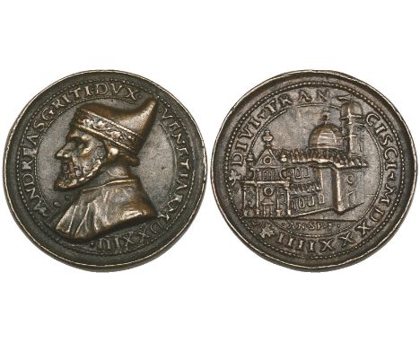 Andrea Spinelli (1508-1572), Andrea Gritti (Doge of Venice, 1523-1538), bronze medal, 1534, bust left in doge’s cap, rev., th