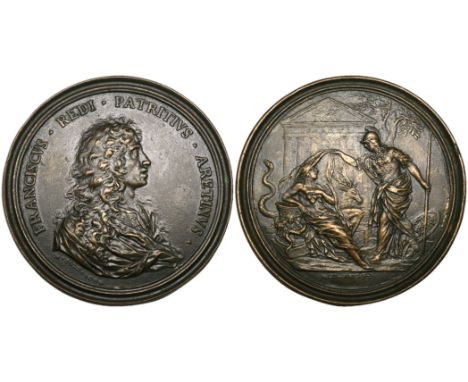 Massimiliano Soldani-Benzi, Francesco Redi (poet, philosopher, scientist, 1626-98), bronze medal, 1684, bust right; signed an