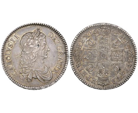 Charles II, halfcrown, 1663 xv, first bust, no stops on obverse (ESC 459; S. 3361), lightly toned, good very fine or better