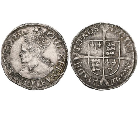 Philip and Mary, groat, m.m. lis, 1.86g (N. 1973; S. 2508), light scratch on back of Queen’s head, full and round, a bold ver