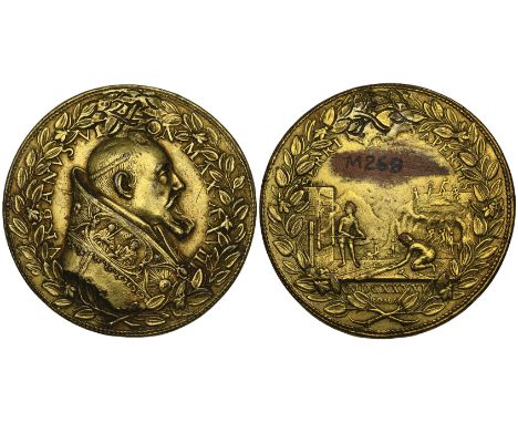 Gaspare Mola, Urban VIII (Pope, 1623-44), bronze-gilt medal for  the opening of the iron foundry at Monteleone, 45mm (Bortolo