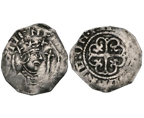 Stephen (1135-1154), Watford type penny, Worcester mint, moneyer Wulfric, rev. []lfric on p[ir], 1.14g (N. 873; S. 1278), str