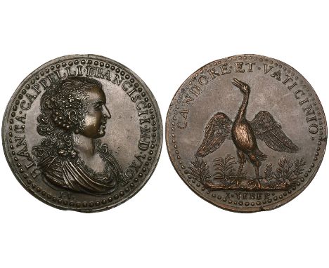 Giovanni Zanobio Weber (1760-1805), Bianca Cappello (second wife of Francesco I de’ Medici), bronze restitution medal, bust r