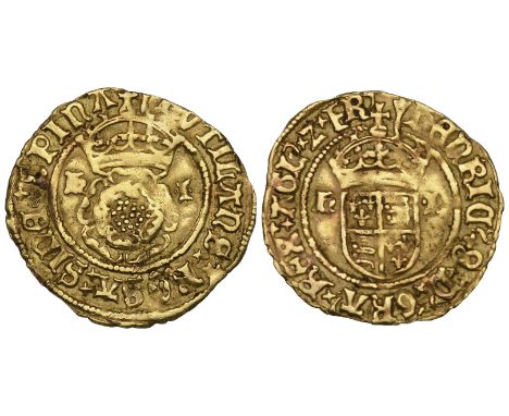 Henry VIII (1509-47), second coinage, halfcrown, Tower mint, m.m. arrow, crowned rose dividing h i (Henry and Jane Seymour), 