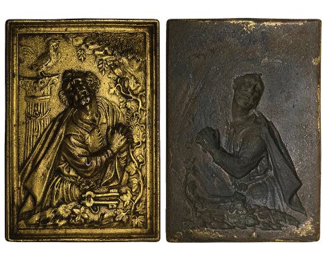 Netherlandish (c. 1600), St. Peter, bronze-gilt  rectangular plaquette, 100.3mm x 70.5mm (Weber 1043; Ashmolean 506; Molinari