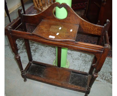 Early 20th C oak stick stand 