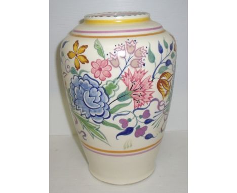 Poole Pottery 1930s vase painted by Hilda Hampton with floral sprays