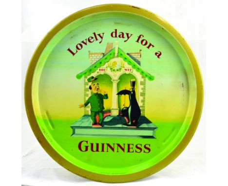 GUINNESS BRWERY TRAY. 12.5ins diam, multicoloured tray Lovely day for a/ GUINNESS in red lettering with pictorial image of Zo