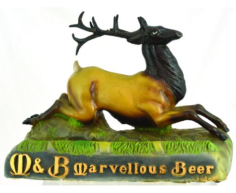 M & B MARVELLOUS BEER LIGHT UP BACK BAR FIGURE. 13ins wide, rubberoid figure of reclining stag on plinth M & B Marvellous Bee