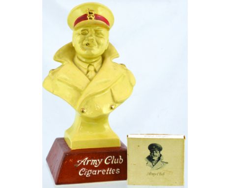 ARMY CLUB CIGARETTES BUST. 11ins tall, ceramic Royal Doulton advertising figure for Army Club/ Cigarettes in white lettering 