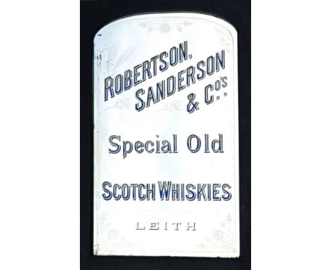 LEITH SCOTCH WHISKIES MIRROR. 50 x 32ins, large framed pub mirror for ROBERTSON/ SANDERSON/ & COS/ SPECIAL OLD/ SCOTCH WHISKI