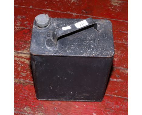 A 1940s military petrol can with broad arrow mark.