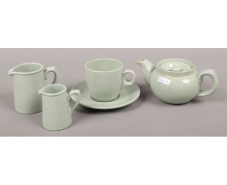 A bachelors tea set by Dudson Brothers Ltd wearing British Railway logo to the base.