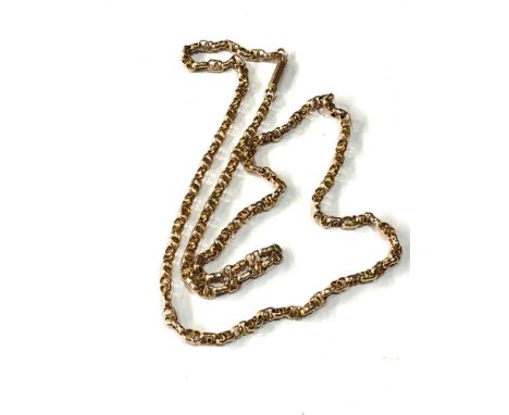 Antique 9ct gold chain measures approx 44cm long hallmarked 9ct on small button weight 4.7g 