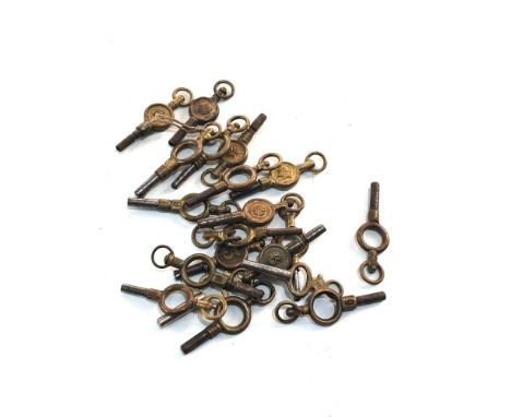 Selection of Antique vintage pocket watch keys 
